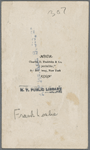 Frank Leslie, 1821-1880; Mrs. Frank Leslie, d. 1914.