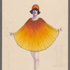 [Orange and yellow poncho-type costume] with under-dress sketch