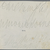 Sketch of two men's heads with holograph note on verso
