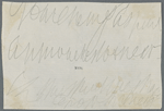 Sketch of two men's heads with holograph note on verso