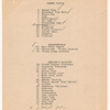 Cast and costume notes for The International Cup, the Ballet of Niagara, and the Earthquake
