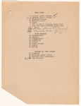 Cast and costume notes for The International Cup, the Ballet of Niagara, and the Earthquake
