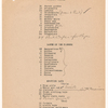 Cast and costume notes for The International Cup, the Ballet of Niagara, and the Earthquake