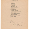 Cast and costume notes for The International Cup, the Ballet of Niagara, and the Earthquake