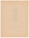 Cast and costume notes for The International Cup, the Ballet of Niagara, and the Earthquake