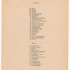 Cast and costume notes for The International Cup, the Ballet of Niagara, and the Earthquake