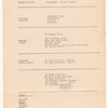 Cast and costume notes for The International Cup, the Ballet of Niagara, and the Earthquake