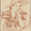 Seated woman with hat at Studio