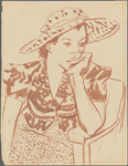 Seated woman with hat at Studio