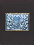 Original full color design by Rouben Ter-Arutunian for Balanchine's Nutcracker, Act I Snow scene forest