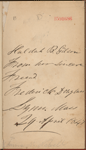 Inscription by Frederick Douglass to Huldah B. Gilson, dated April 29, 1847