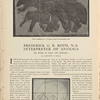 Three elephants in a  six-piece panel of matt-glaze tiles; A polar bear, cleverly outlined in poster style in a six-part tile panel