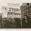 Demonstrators, including members of the Finnish Workers Club, protesting the death sentence imposed on the Scottsboro Trial defendants