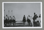 Gosudar Imperator na Marsovom Pole na smotru kavalerii v 1914 godu.Prokhodit mimo L. Gv. Gusarskii Ego Velichestva polk.