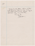 Lyon, Isabel. Holograph notes on ink impression of SLC's right hand.