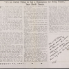 Lyon, Isabel. Holograph notes on ink impression of SLC's right hand.