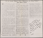 Lyon, Isabel. Holograph notes on ink impression of SLC's right hand.
