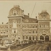 Grand Central Terminal; horse drawn streetcars and cabs; Park Avenue Oyster House