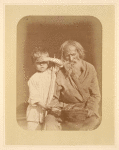 Charity: man and boy begging