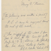 Blake, Harrison G. O., Copy of letter to, in the hand of the recipient. Oct. 31, [1859].