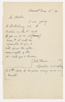 Blake, Harrison G. O., Copy of letter to, in the hand of the recipient. Dec. 2, 1860.
