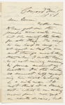 [Thatcher, George A.?], ALS to. Jan. 1, 1858.