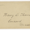 Brown, Theo, ALS to HDT. Jan. 10, 1862.