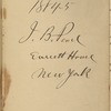 Pond, James Burton. Holograph cash-book, signed. Nov. 5, 1884 - Feb. 28, 1885.