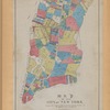 Map of the City of New York showing the original high water line and the location of different Farms and Estates