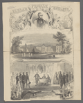 View of the college for the architect's drawing ; Presentation of the funds to the trustees by Matthew Vassar.