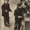 Little boys playing near garbage cans, New York City