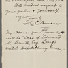 [Bliss], Frank, ALS to. Aug. 20, 1878.
