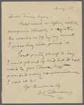 Lyon, Isabel, ALS to. Aug. 15, [1905].