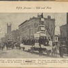 "Petroleum is King." Origin of parading on Fifth Avenue. This slogan was adopted in competition with "Cotton is King" at the time of the oil discoveries in Pennsylvania. A rare photograph about 1860. The location is about Seventeenth Street and Fifth Avenue
