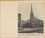 Fifth Avenue Presbyterian Church, 19th Street and Fifth Avenue, adjoining Belmont House, about 1880
