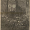 Election night in New York City, announcing the return of the late election at Twenty-third Street, Broadway, and Fifth Avenue