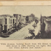 "Fifth Avenue, looking South from 42d Street to 34th Street in 1880, showing (on right) Reservoir where Library now stands"