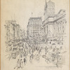 Fifth Avenue at Forty-second Street. New York Public Library at the right