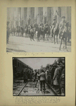 Cossacks parading on May 1, 1918.;  Leon trotzky, Minister of War of the Soviet Republic, surrounded by his Revolutionary General Staff…