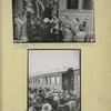Leon Trotzky saluting the Red flag.; Trotzky at Kursk.