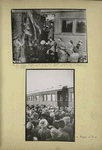 Leon Trotzky saluting the Red flag.; Trotzky at Kursk.