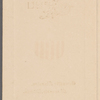Dinner Given by President and Mrs. King to Mr. and Mrs. Taylor - Menu