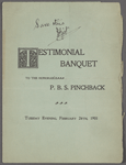 Testimonial Banquet to the Honorable P.B.S. Pinchback