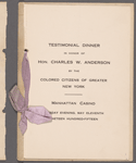 Testimonial Dinner to the Honorable Charles W. Anderson
