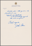 Letter to Tom Wolfe from John Glenn