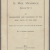 Is Mrs. Maybrick Guilty?