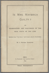 Is Mrs. Maybrick Guilty?