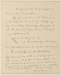 Duneka, [Frederick], ALS to. Sept. 12, [1901].