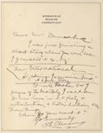 Duneka, [Frederick], ALS to. [stamped Aug. 19, 1909]