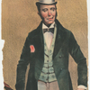 Detail from lithograph advertising the Kernell Brothers in the Vaudeville act "Sidewalk Conversation"  (wearing tophat).